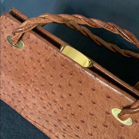 Mark Cross Brown Ostrich Leather Handbag - Picture 2 of 8